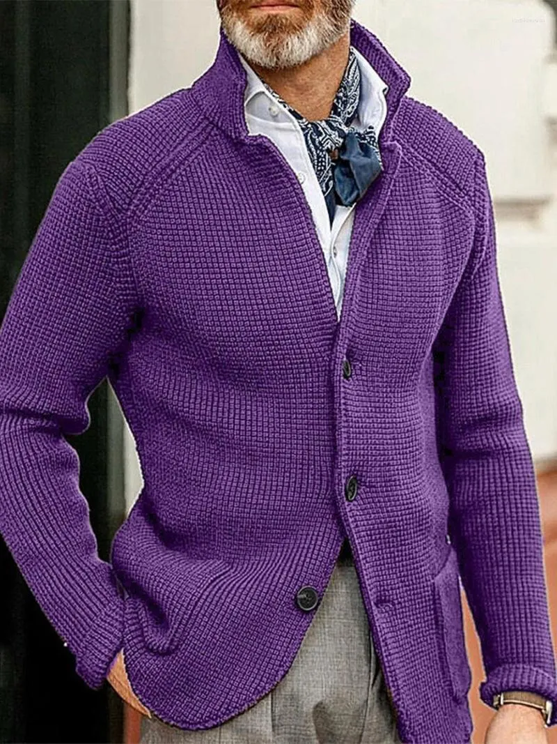 男性用セーター秋の冬のカジュアルカーディガンソリッドカラーニット長袖カシミア編みセーター韓国服