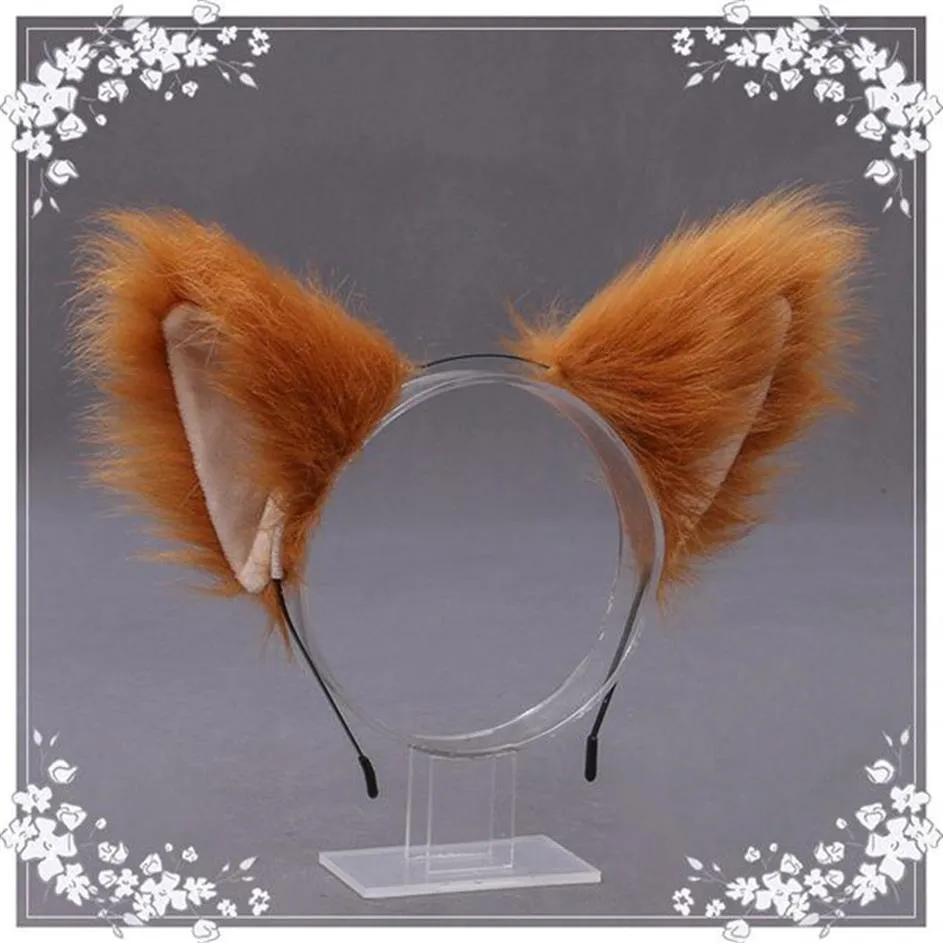 Européen et américain mignon chat renard fourrure artificielle bandeaux fête de vacances cosplay mode animal oreille bandeau AB966245v