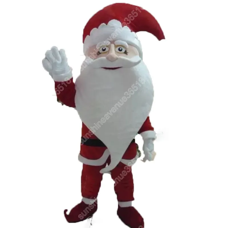 Wysokiej jakości długa broda Święty Mikołaj Claus Mascot Costume Cartoon Temat Postacie karnawał unisex halloween karnawał dorośli urodziny Fantyczny strój dla mężczyzn kobiety