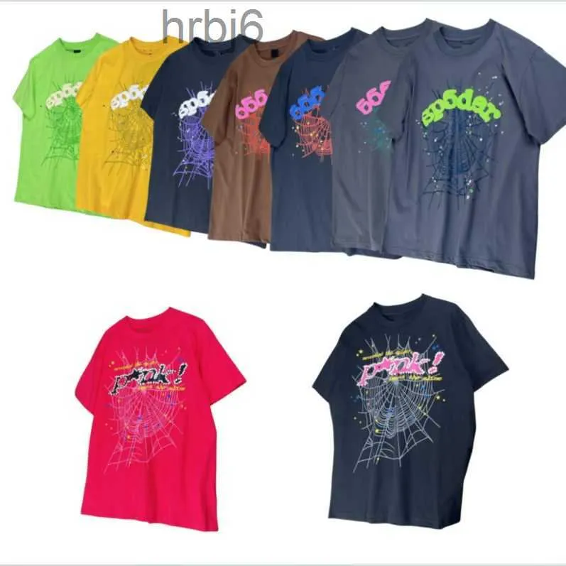 23ss Herren-T-Shirt Pink Young Thug Sp5der 555555 Herren-Damen-Qualität, schäumender Druck, Web-Muster, T-Shirt, modisches Top, T-Shirts, Knopf, atmungsaktiv, Rundhalsausschnitt, Größe SXLLFA9 LFA9