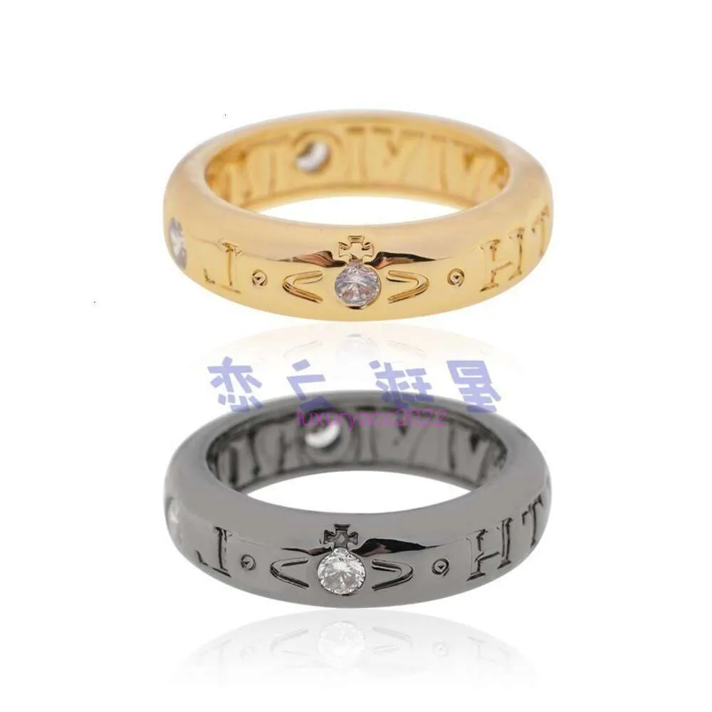 sieraden vivianeism westwoodism ringen gladde letter set drie zirkoon ring ring eenvoudige elegante Instagram Hot Push