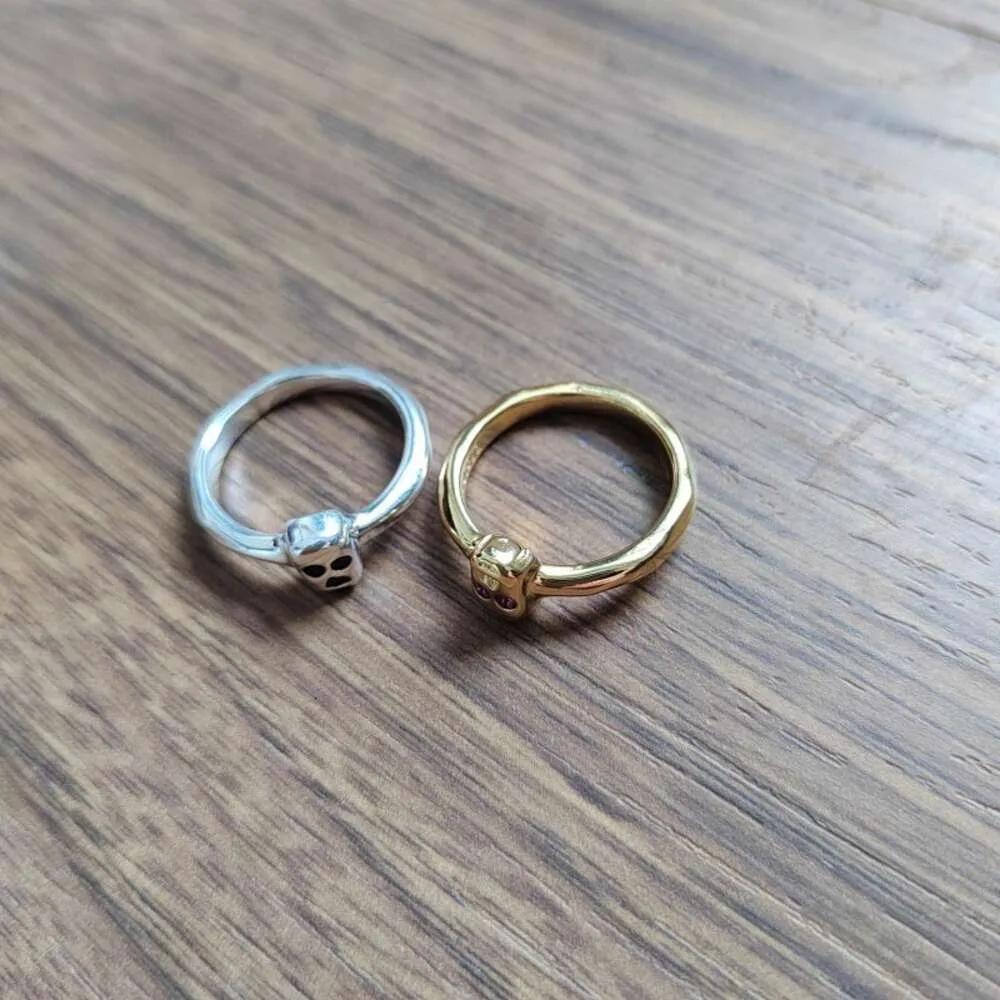 Bague de luxe de styliste, marque de mode espagnole Unode50, bague tête de crâne, bijoux pour petits et couples de luxe