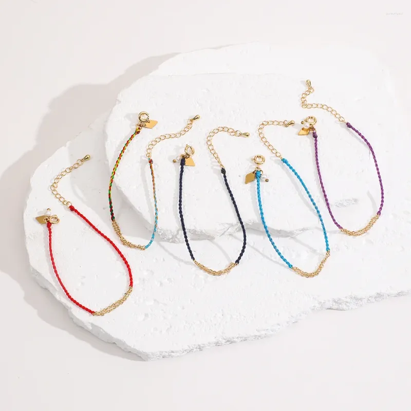 Charmarmband tunt klassiskt par Braid Armband Multicolor Thread Lucky Rope Bangles för män Kvinnor Arvband Minimalistiska smycken