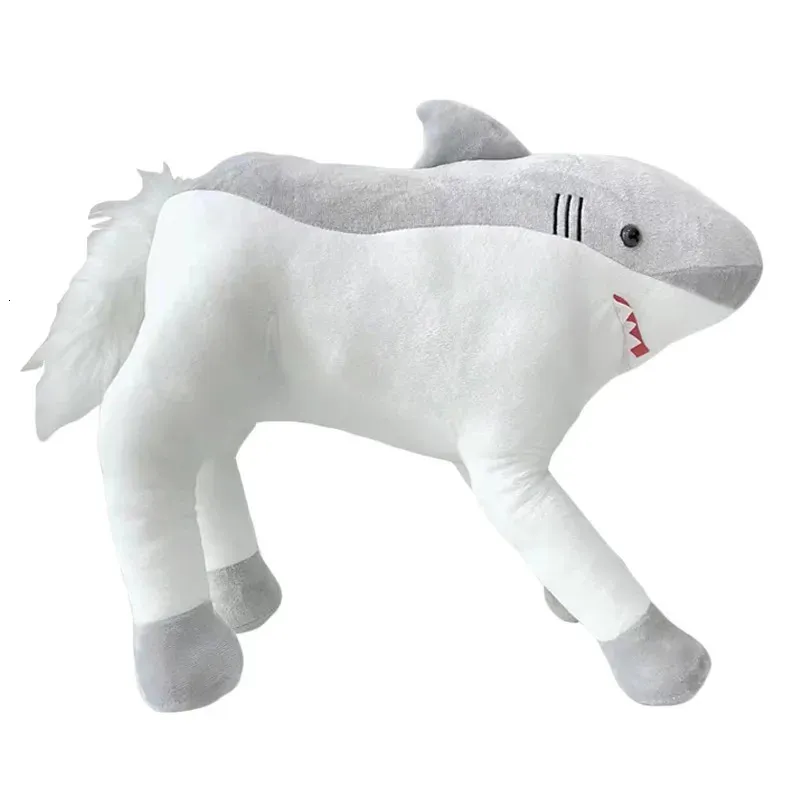 Creativo bambola squalo equitazione cuscino divano decorazione cuscino di tiro PP foderato in cotone decorazione della casa cartone animato peluche cuscino per dormire 240115