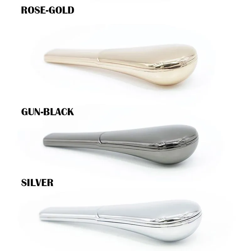 Cool Scoop-Shape with Cover Zinc Alloy Metal Smoking Pipe Tabacoo Pipes Spoon Shape 