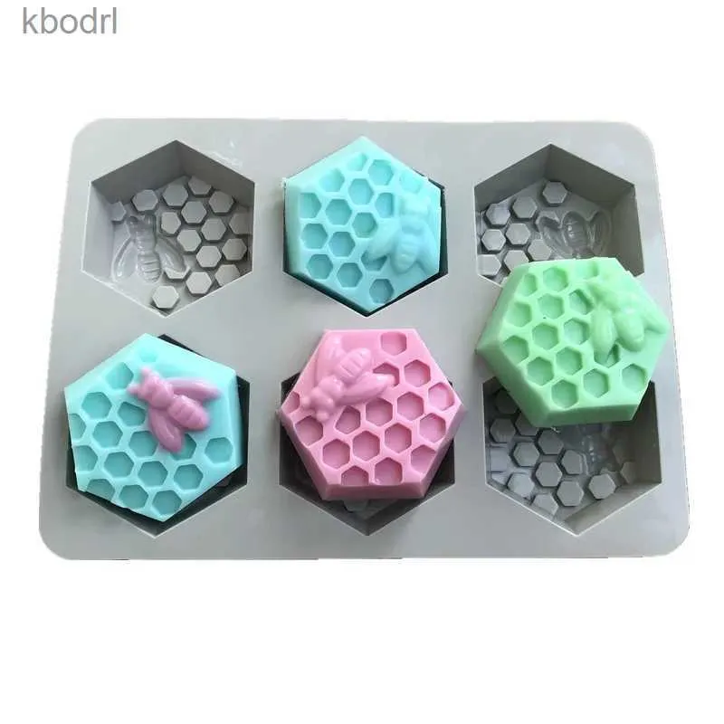 Craft Tools Square 3D Bee Honeycomb Silicone Soap Mold Handmade Insect Craft Plaster Candle Making Kit Diy Cake Decoration Baking Tools YQ240115