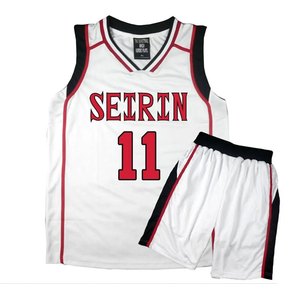 Anime Kuroko no Basuke Cosplay Costume SEIRIN école panier maillot vêtements de sport hommes uniforme t-shirt ensemble short et haut blanc No 4-11296E