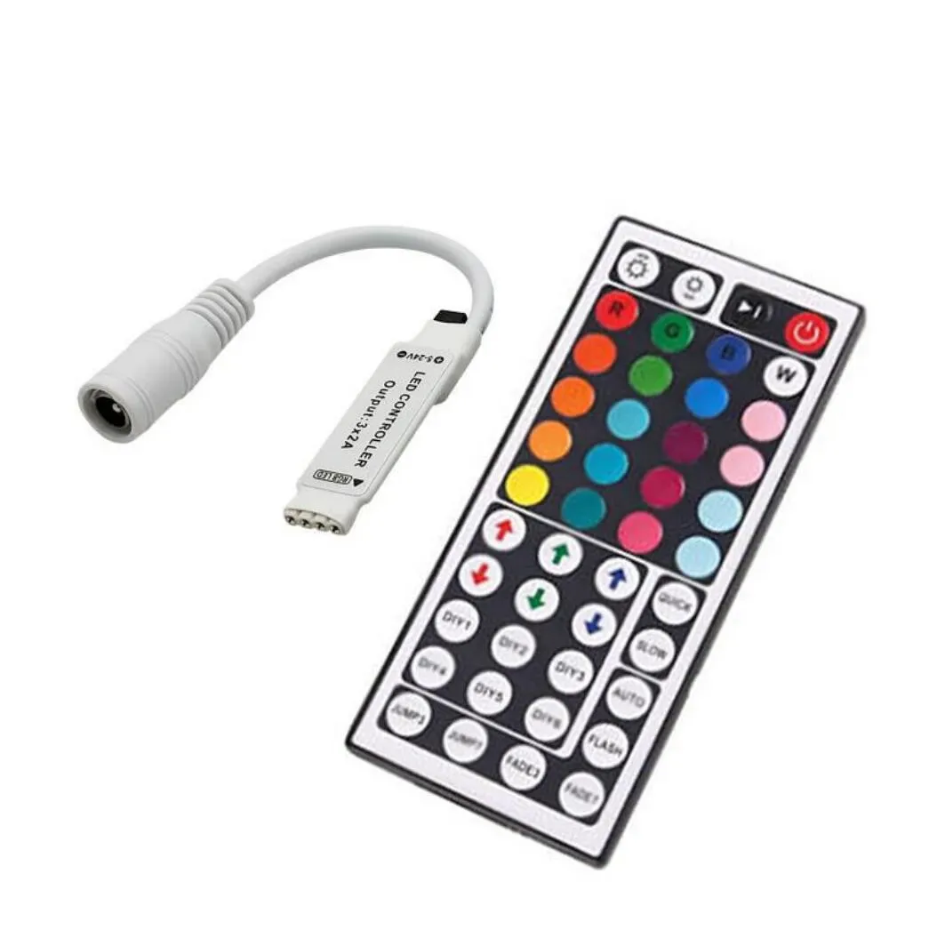 DC12V 6A Mini RGB led controller with 44 Keys IR Remote Control Dimmer wireless for LED Strip 5050 3528 34 modes