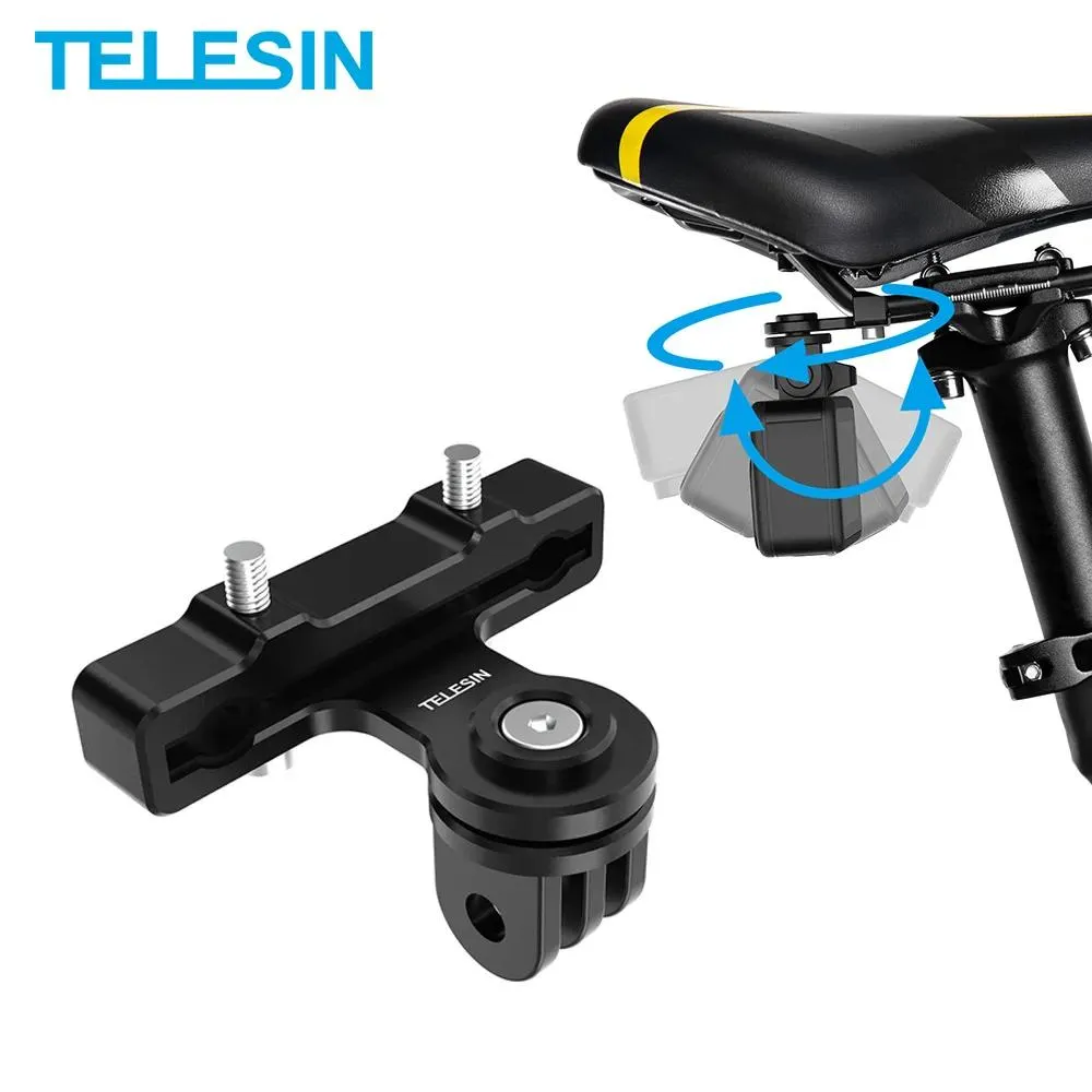 Posts TELESIN Bike Seat Tail Mount Rear Aluminum Bicycle Back Holder For GoPro Hero 10 9 8 7 5 Insta360 Osmo Action Camera Accessories