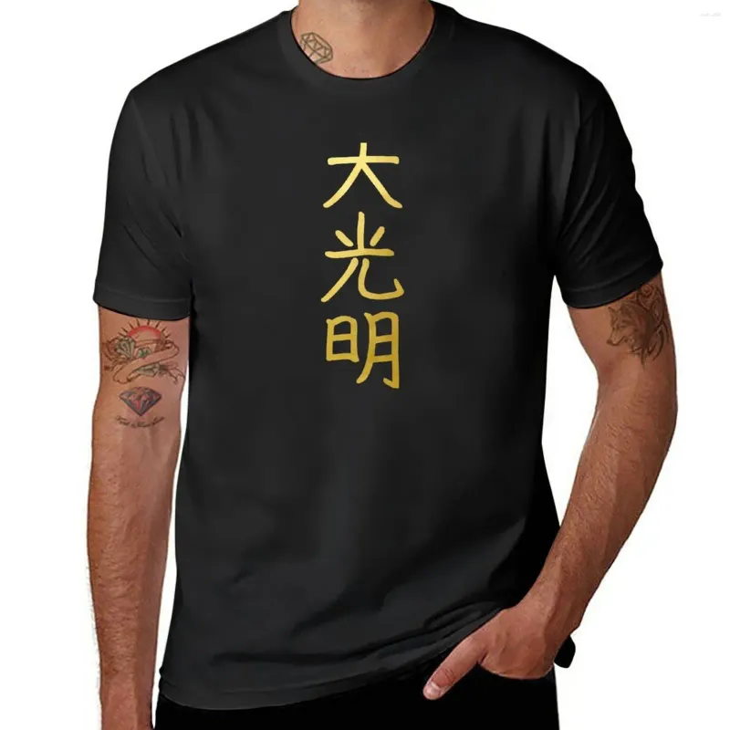 Herrtankstoppar reiki dai ko myo master symbol guld spirituell t-shirt anime tee shirt t skjortor för män pack