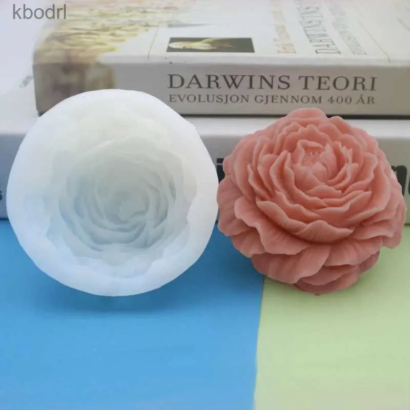 クラフトツール大きな牡丹の花のシリコーンキャンドル金型DIYハンドメイド3Dローズキャンドル石鹸石膏樹脂ベーキングツールホームデコレーションギフトYQ240115