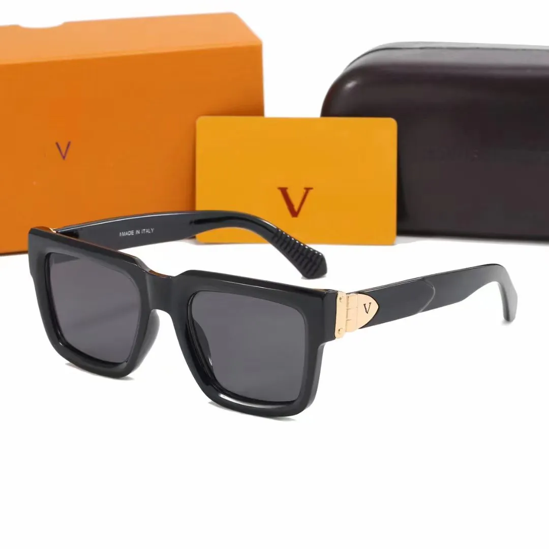 Lunettes de soleil de luxe pour hommes et femmes, lunettes de soleil de marque classique, lunettes de soleil UV400 avec boîte, lunettes rétro rectangulaires, nuances de voyage