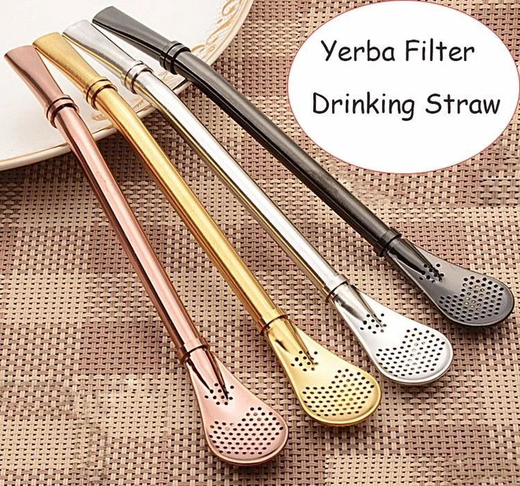 Stainless Steel Mate Straws Mate Bombillas Yerba Filter Drinking Straw Bar Accessories Length 15.5cm 304 Steel