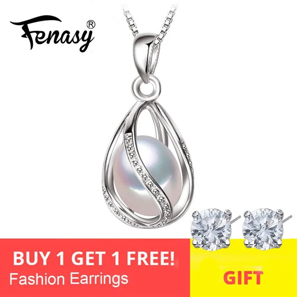 yutong FENASY Natural Freshwater Pearl Pendant Cage Necklace Fashion 925 Sterling Silver Boho Statement Jewelry291Y