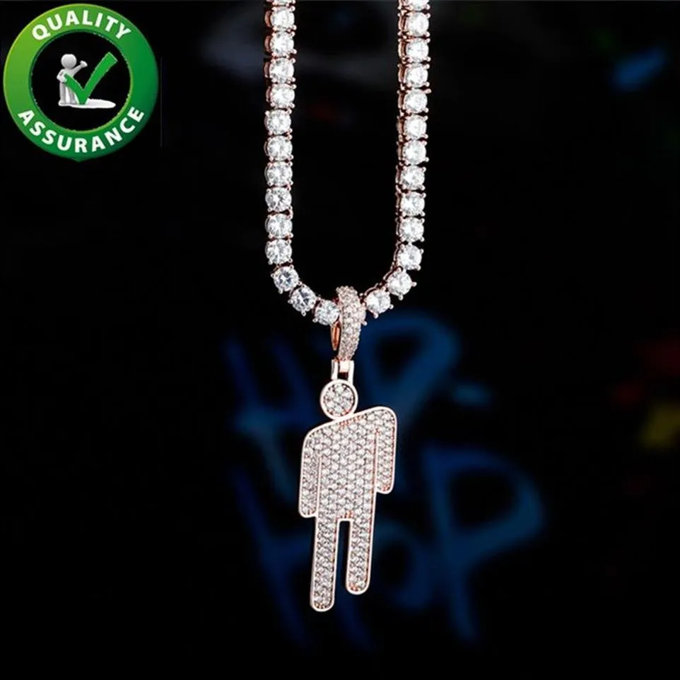Mens Diamond Chains Pendant Hip Hop Jewelry Mens Luxury Designer Halsband Tenniskedja Iced Out Pendants Rapper Jewely Rose Go2918