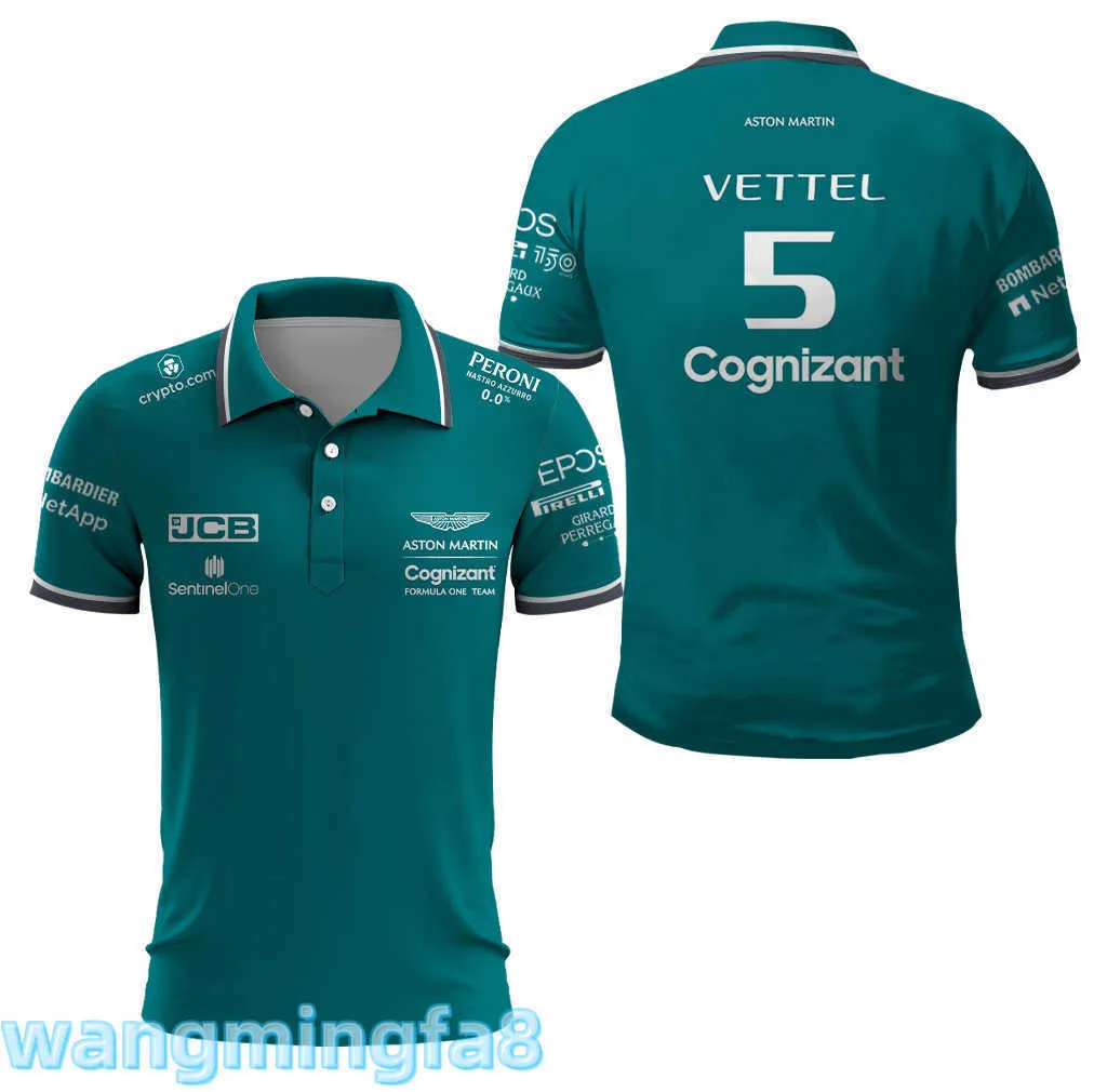 2024 Ny designer F1racing T-shirtfashion Aston Martin Team 3D T-shirt Spanska racing stor polo-skjorta