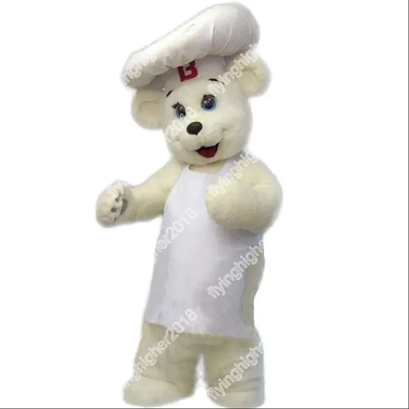 Halloween Fursuit Cute Chef Bear Mascot Costume Unisex Cartoon Anime theme character Carnival Men Women Dress Christmas Fancy Performance Party Dress