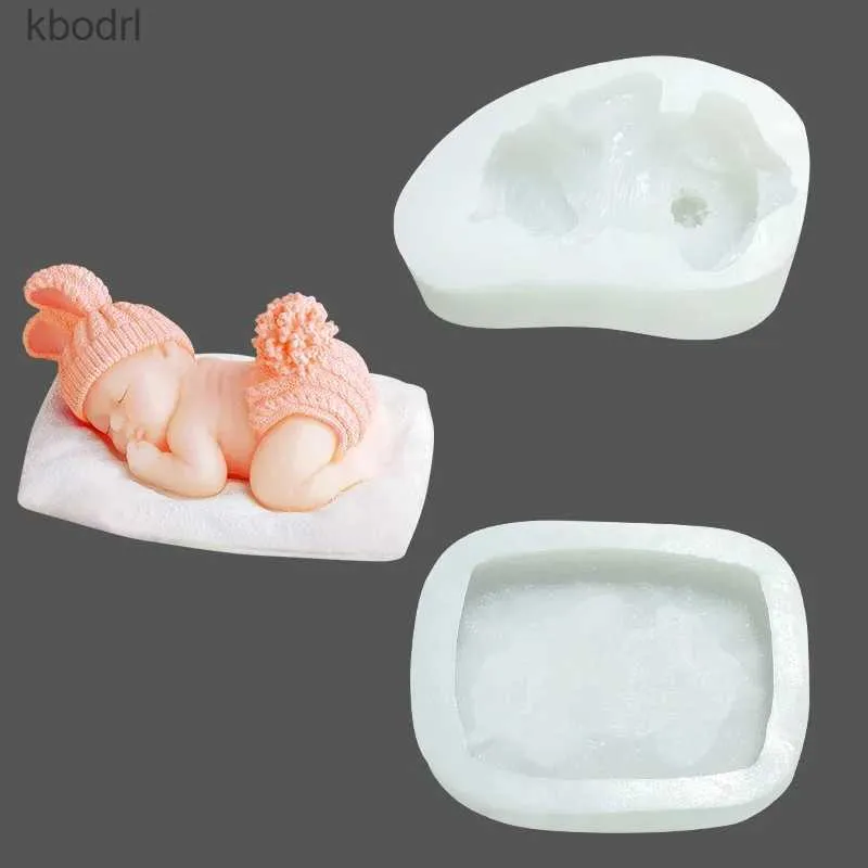 Strumenti artigianali 3D Sleeping Baby Stampo per sapone in silicone Fai da te in resina Gesso artigianale Strumento di cottura al cioccolato Decorazione per torta Candela fatta a mano Stampo per torta YQ240115