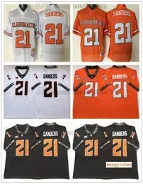 Oklahoma State College 21 Barry Sanders Jerseys Football Orange White Black All Stitched3172415