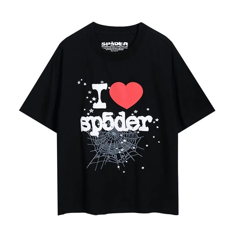 Sp5der YoungThug Summer New Foam Printed Men Women Loose Sp5der YoungThug Summer New Foam Printed Men Women Loose