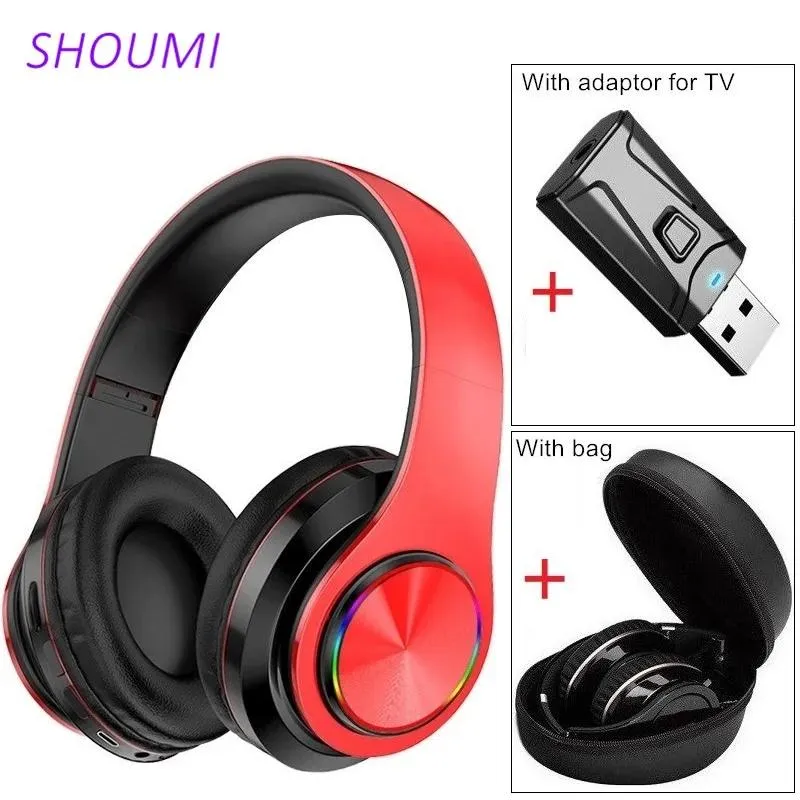 Kulaklık TV Kaskı B39 Kablosuz Kulaklık Katlanabilir Bluetooth Kulaklık PC Tablet Bluetooth Adaptörü Su geçirmez kulaklık çantası oyun TV Müzik