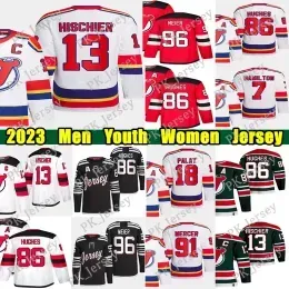 #86 Jack Hughes Reverse Retro hockey jersey #13 Nico Hischier 7 Dougie Hamilton Ondrej Palat Miles Wood Martin Brodeur Dawson Mercer Jesper