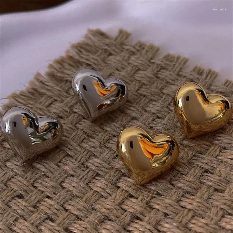 Brincos de garanhão moda banhado a ouro metal grande coração brinco para mulheres meninas festa de casamento jóias presentes e2356