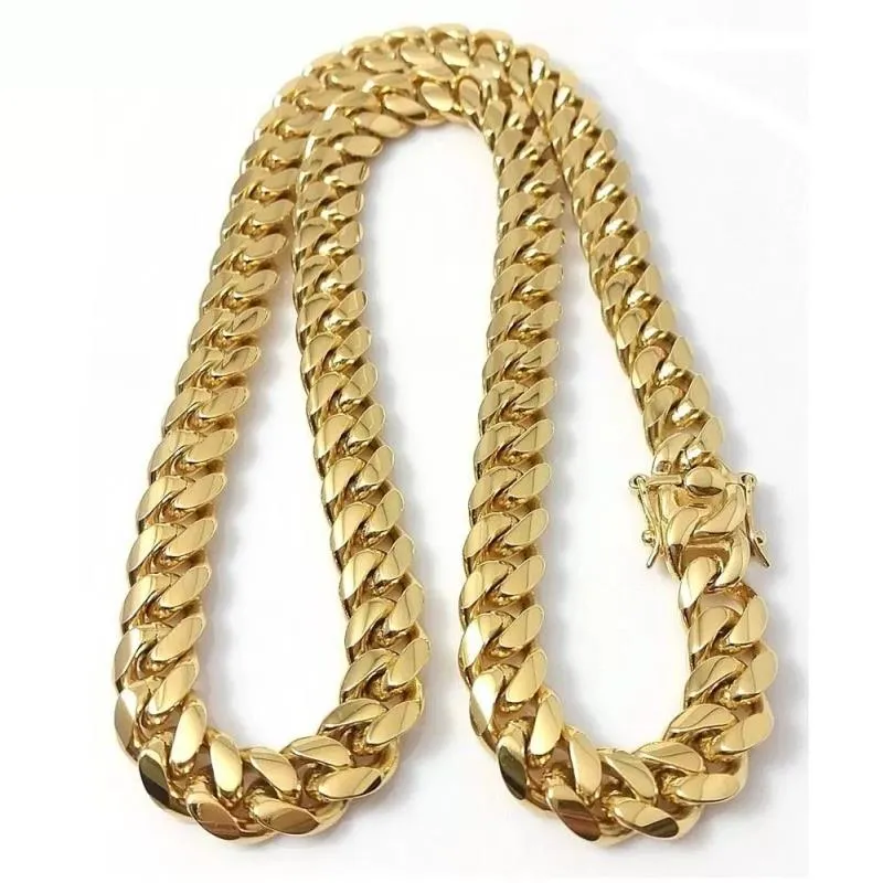 Designers necklaces cuban link gold chain chains Gold Miami Cuban Link Chain Necklace Men Hip Hop Stainless Steel Jewelry Necklaces Aeptk