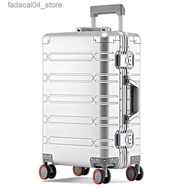 Suitcases GraspDream Men 20 24 Inch Aluminum Suitcase Business Rolling Luggage 29 inch large capacity Trolley Case For Travelling Q240115