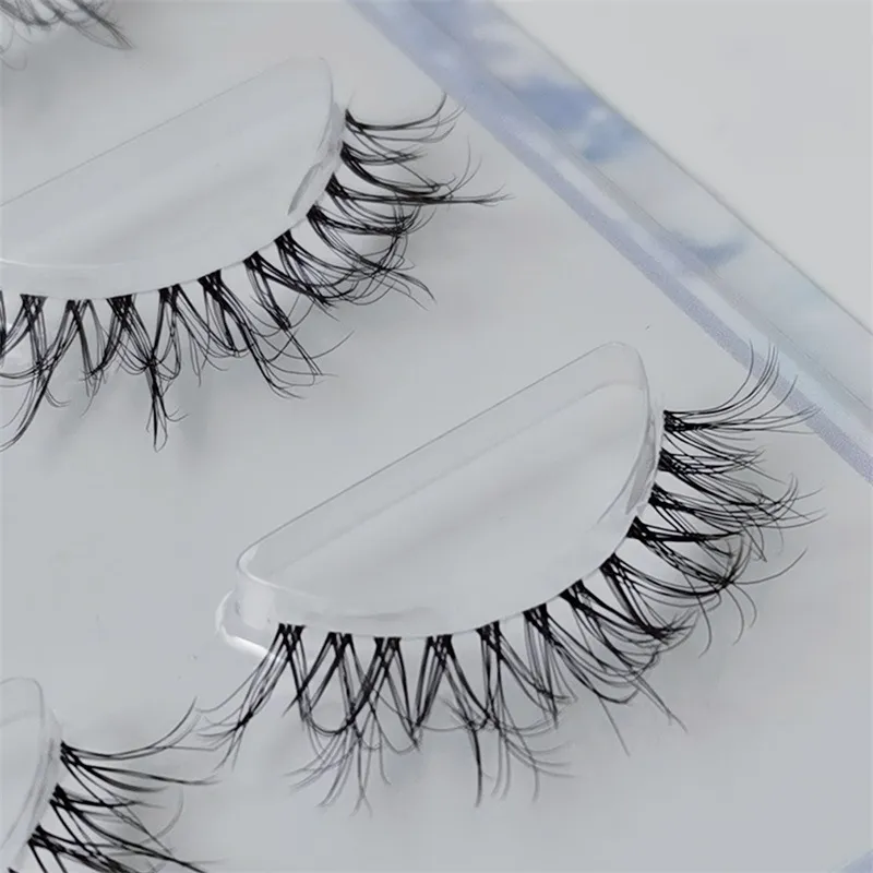 Super Natural Air Manga False Eyelashes 4D Fluffy Multi-Layer Eye Tail Length Dense Soft and Transparent Cat Eye Eyelashes