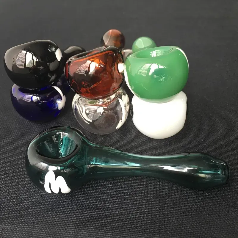 New Arrival Tobacco Pipes Glass Hand Pipe Smoking Hookah Spoon Pipes Mini Rigs Colorful Bubbler Small