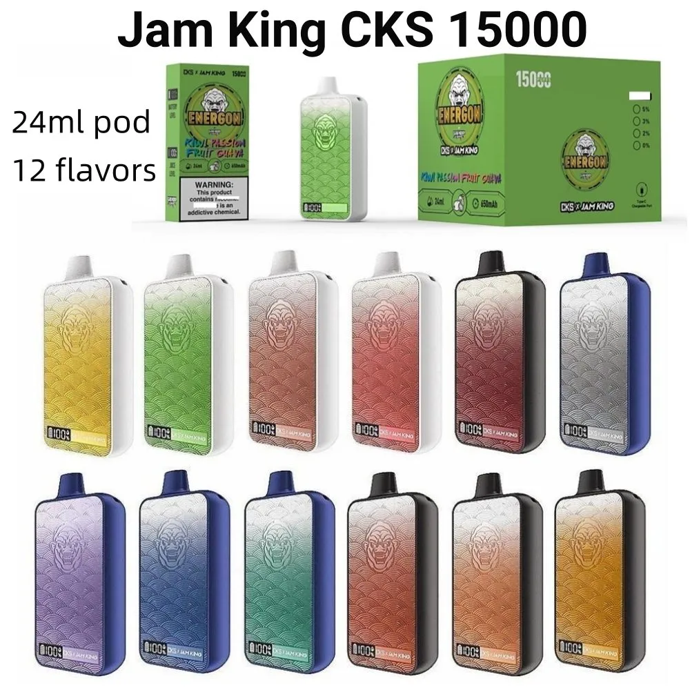 EU Stock Jam King Vapes Bouffée Jetable 15000 12 Saveurs 24 Ml E