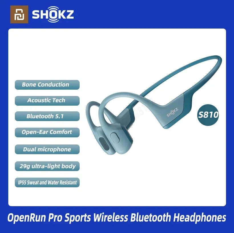 Słuchawki oryginalne AS810 Shokz Bone przewodnictwo słuchawki Openrun Pro Aftershokz Bluetooth 5.1 Bezpośredni sportowy zestaw słuchawkowy Openear IP55waterProof