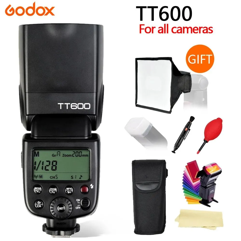 Bags Godox TT600S TT600 Flash Speedlite para Canon Nikon Sony Pentax Olympus Fujifilm Buildin 2.4g Sistema de gatilho sem fio GN60