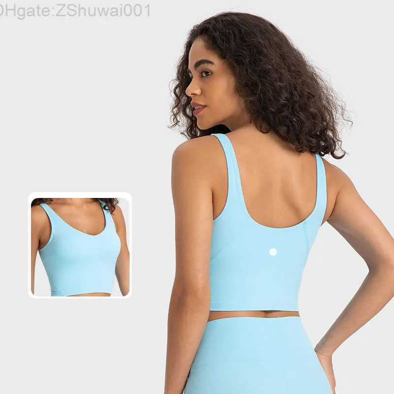 L-2054 Roupas de ginástica Mulheres Roupa íntima Yoga Sutiã Regatas Suporte leve Esportes Fitness Lingerie Respirável Treino Sutiã U Back Sexy Colete com copos removíveisG3G4