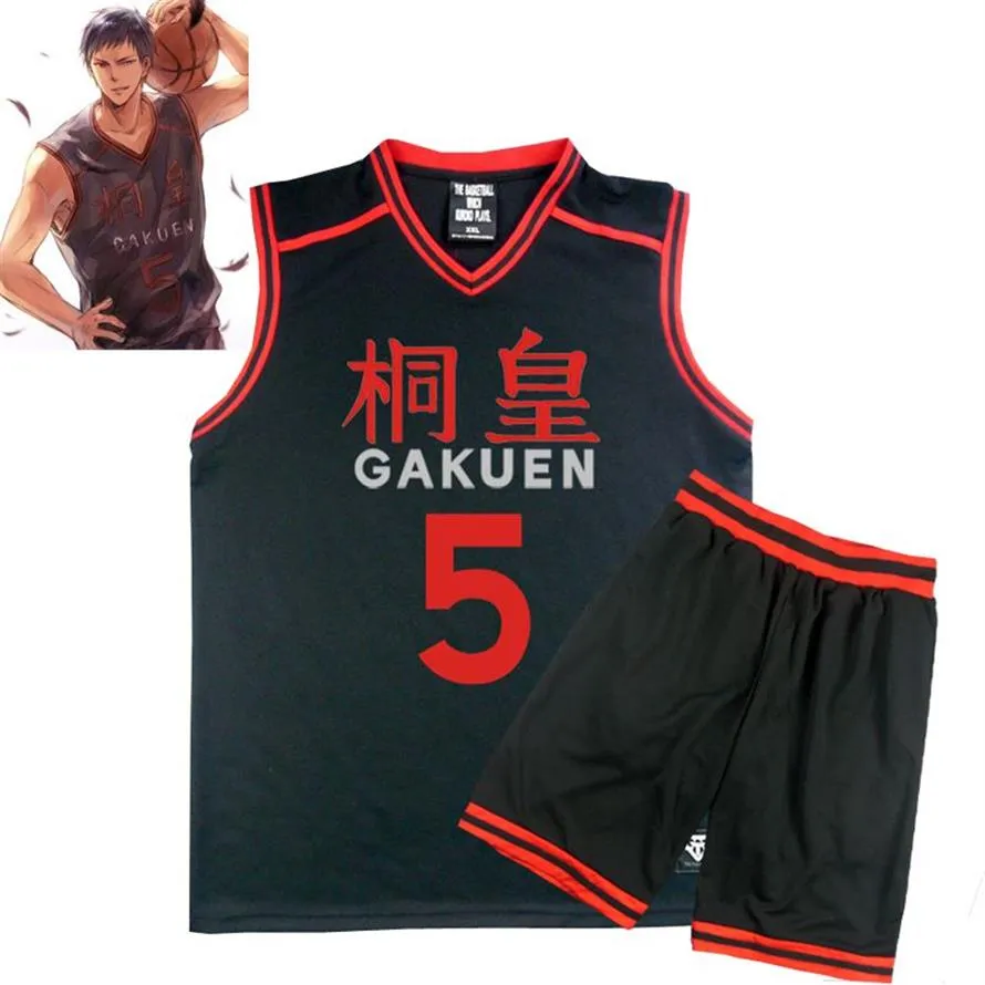 Anime Kuroko no Basuke Basket Cosplay GAKUEN Uniformes escolares Aomine Daiki Camisa masculina esportiva camiseta Shorts NO4 5 6 7 93272