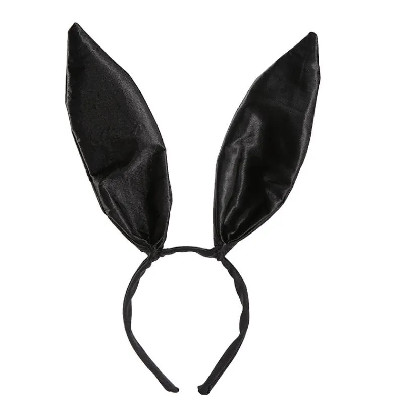 Orecchie di coniglio in pelle fascia per capelli orecchie da coniglio Sexy fatte a mano fascia per capelli pasqua Halloween puntelli Cosplay accessori per capelli a tema  200000532