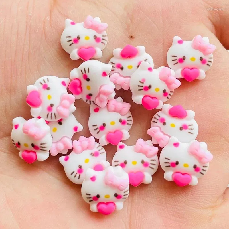 Figurine decorative 20 pezzi carino mini cartone animato gattino animale figurine in resina artigianato cabochon ornamento gioielli manicure tornante fare