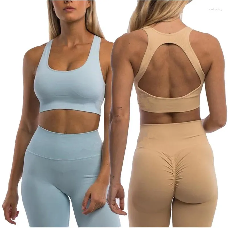 Ensembles actifs Femmes Yoga Outfit 2 Pièces Costume Gym Entraînement Soutien-Gorge Et Leggings Stretch Lady Activewear Vêtements De Sport Perméables Fitness Jogging Ensemble