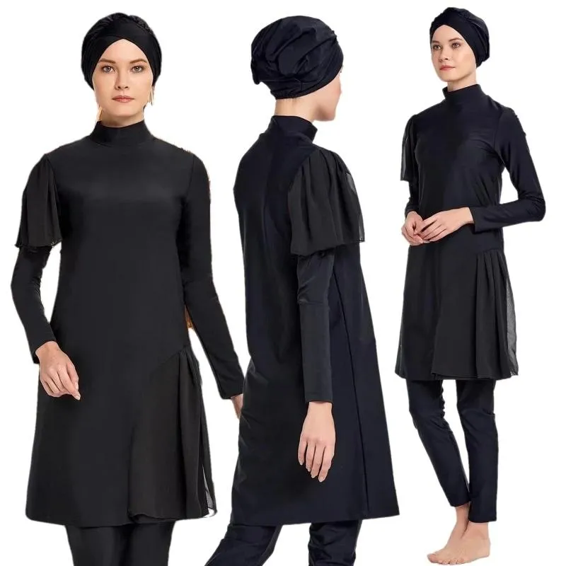 Dragen Vrouwen Moslim Islamitische Cover Up Burkinis Sets Beachwear Badpak Badmode Arabische Badpakken Tops Broek Bescheiden Kleding