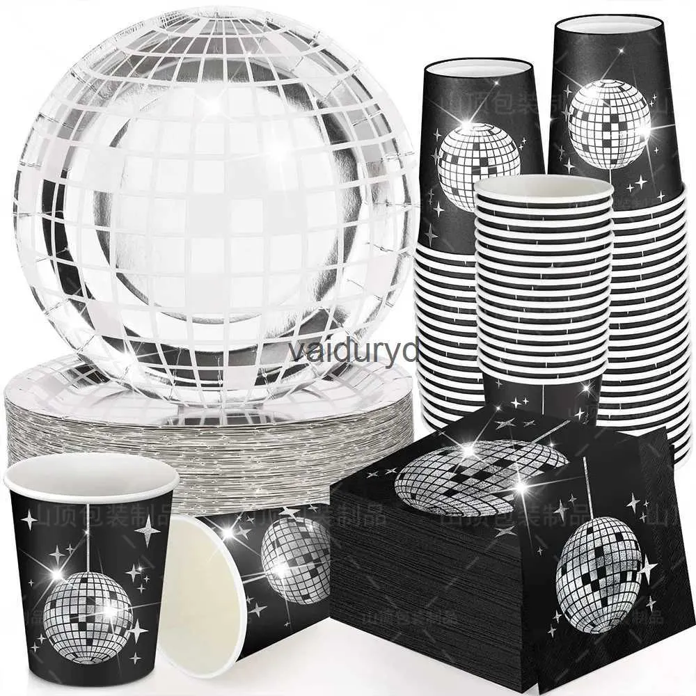 Jednorazowe wydzielacze laserowe srebrna disco piłka stołowa disco imprezowe płyty na serwetki Puchar