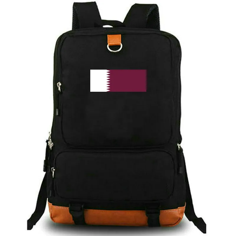Qatar Backpack QAT Country Flag Daypack Doha School Bag National Banner