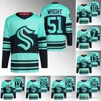 CUSTOM  2022 Reverse Retro Kraken Shane Wright Jersey Matty Beniers Adam Larsson Philipp Grubauer Andre Burakovsky Jaden Schwartz Bra