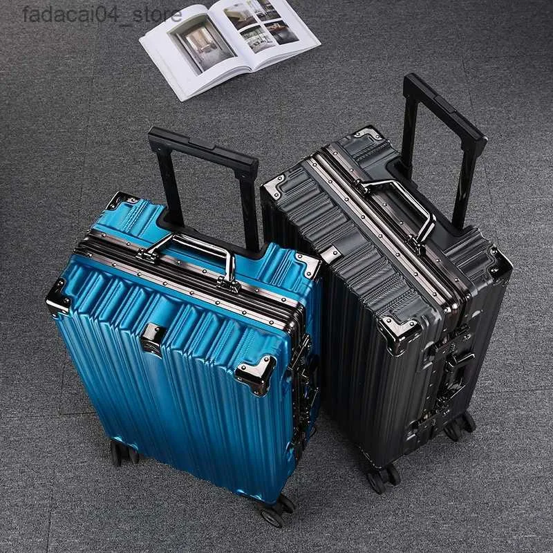 Suitcases Dropshipping Universal Wheel Boarding Check Large Capacity Solid Suitcase Trolley Luggage Travel 20'26' Inch Trunk Package Bags Q240115