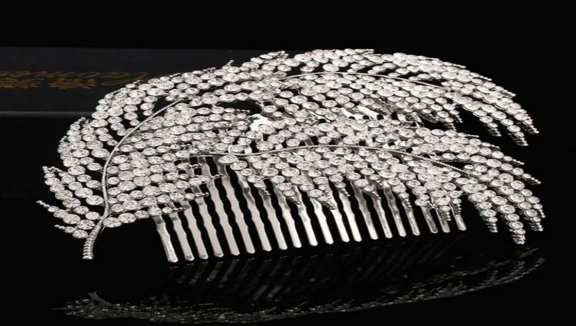 Diadèmes de mariage à la mode, superbe peigne fin en strass, accessoires de bijoux de mariée, brosse à cheveux en cristal LY687373852