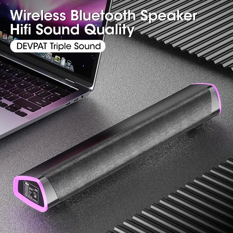 Soundbar Altoparlanti per computer 3D Altoparlante Bluetooth 5.0 cablato Altoparlante Surround Soundbar Altoparlante Stereo Subwoofer Barra audio per laptop Notebook PC