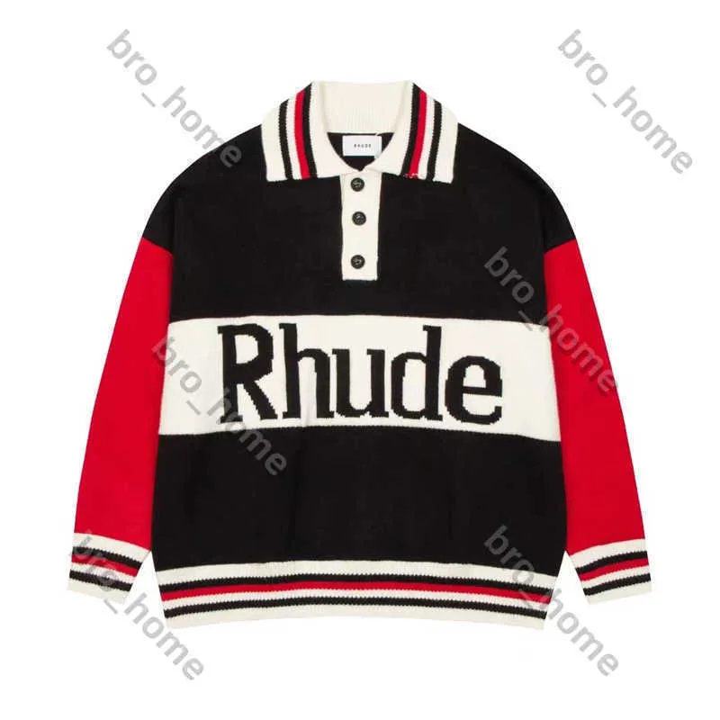 メンズフーディーズセーターデザイナーrhudeフーディー女性ジャンパープルオーバーロングレター衣料品スポーツウェアスリー