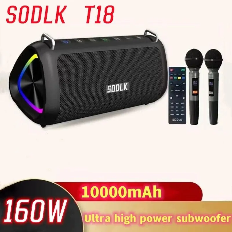 Hoparlörler Sodlk Bluetooth Hoparlör 160W Highpower Kablosuz Ev Subwoofer Taşınabilir Açık Su geçirmez Karaoke Süper Bas Mic Caixa De SOM