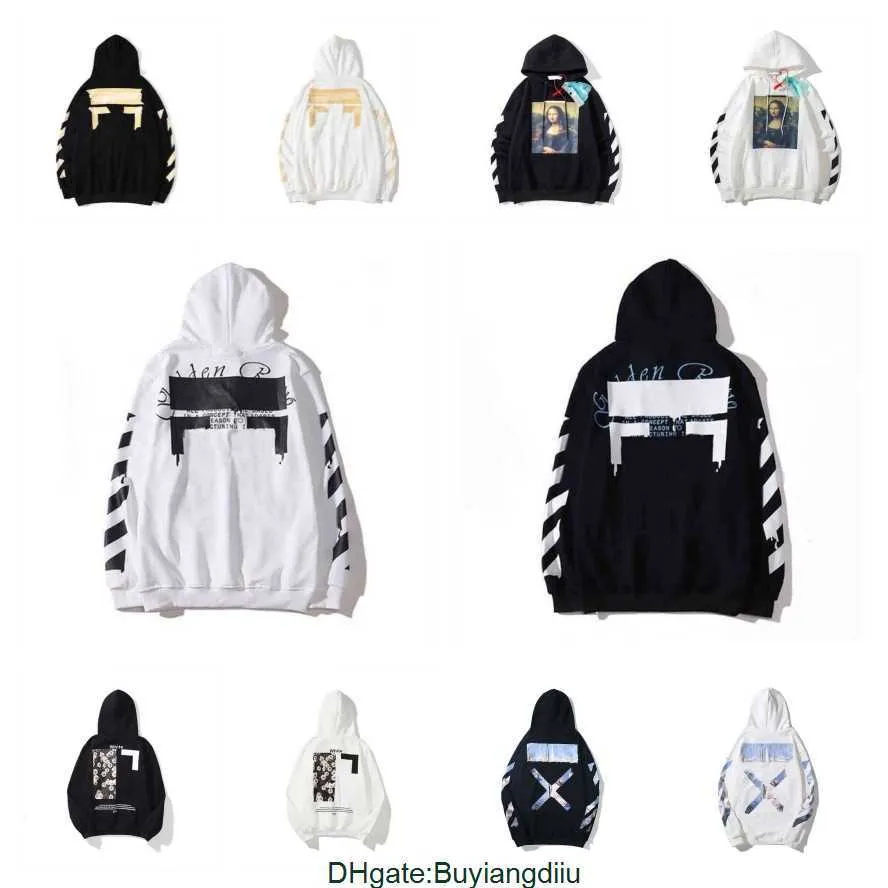 Sudaderas con capucha para mujer para hombre Invierno Hip Hop Hombres Offs Streetwear Carta Sudadera con capucha Man S Diseñadores Patinetas con capucha White Hoody High Street Jersey Sudadera Ropa 9Y6U