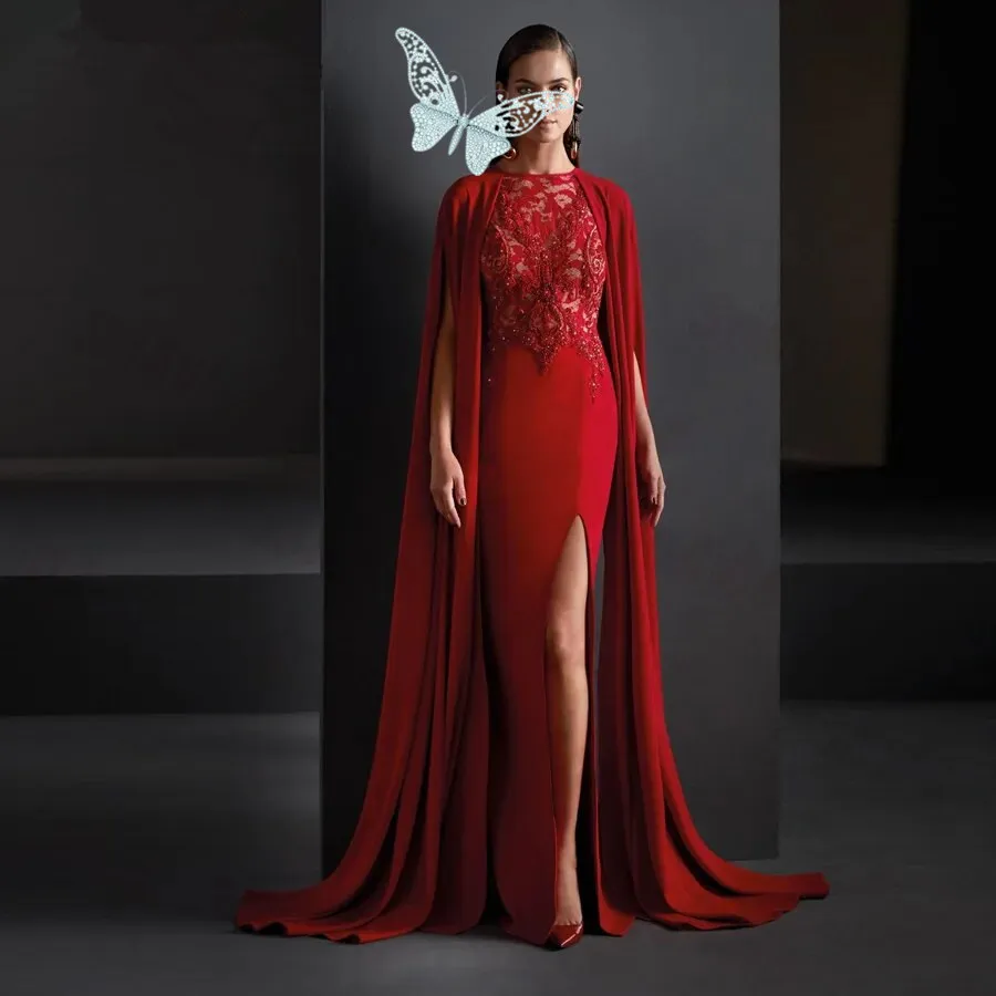 Dark Red Prom Dress 2024 Spectacular Dress Godmother Evening Dress Lace